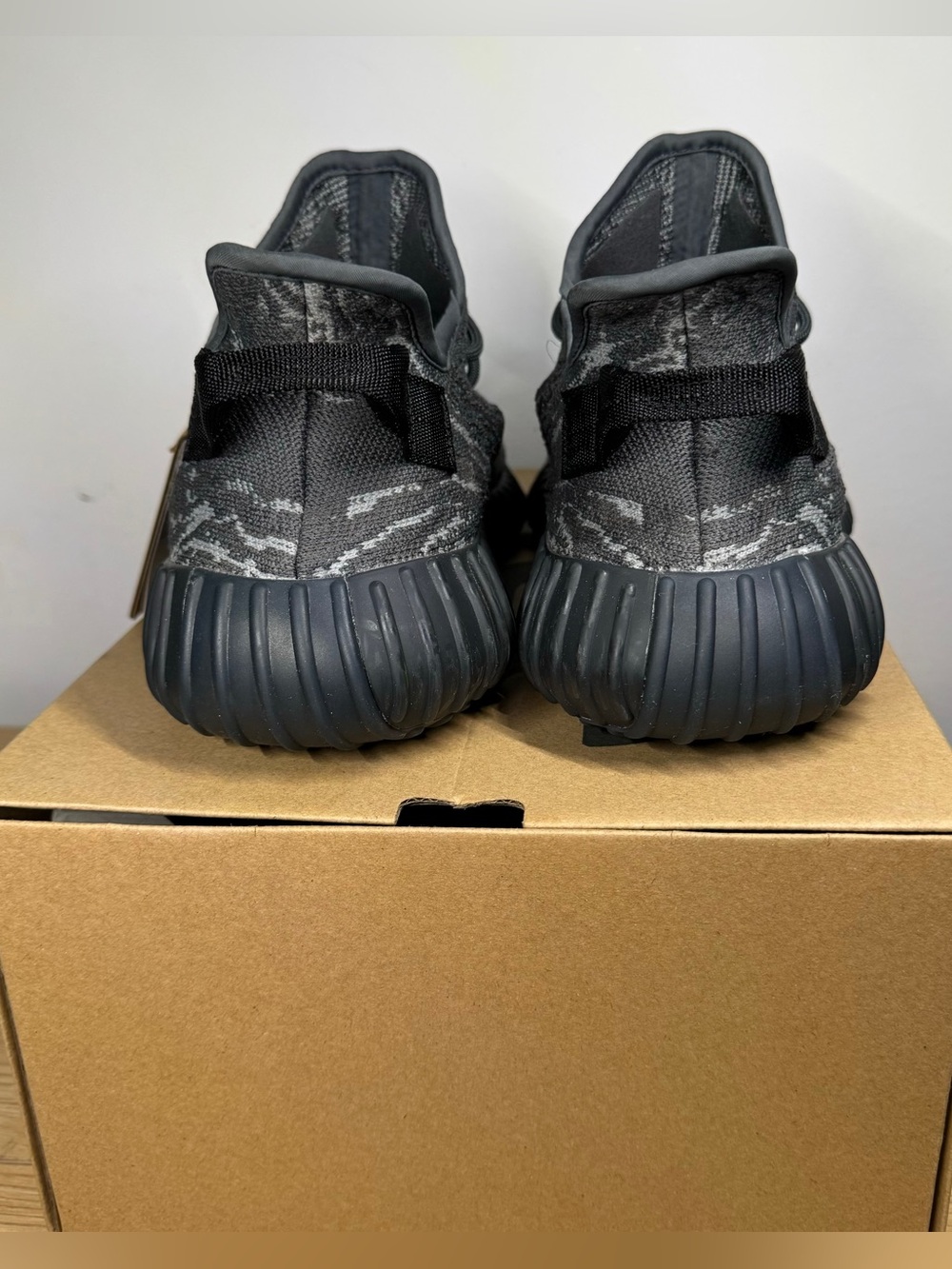 Yeezy 350 Boost V2 Dark Gray Knit Sneakers - Picture 5 of 11